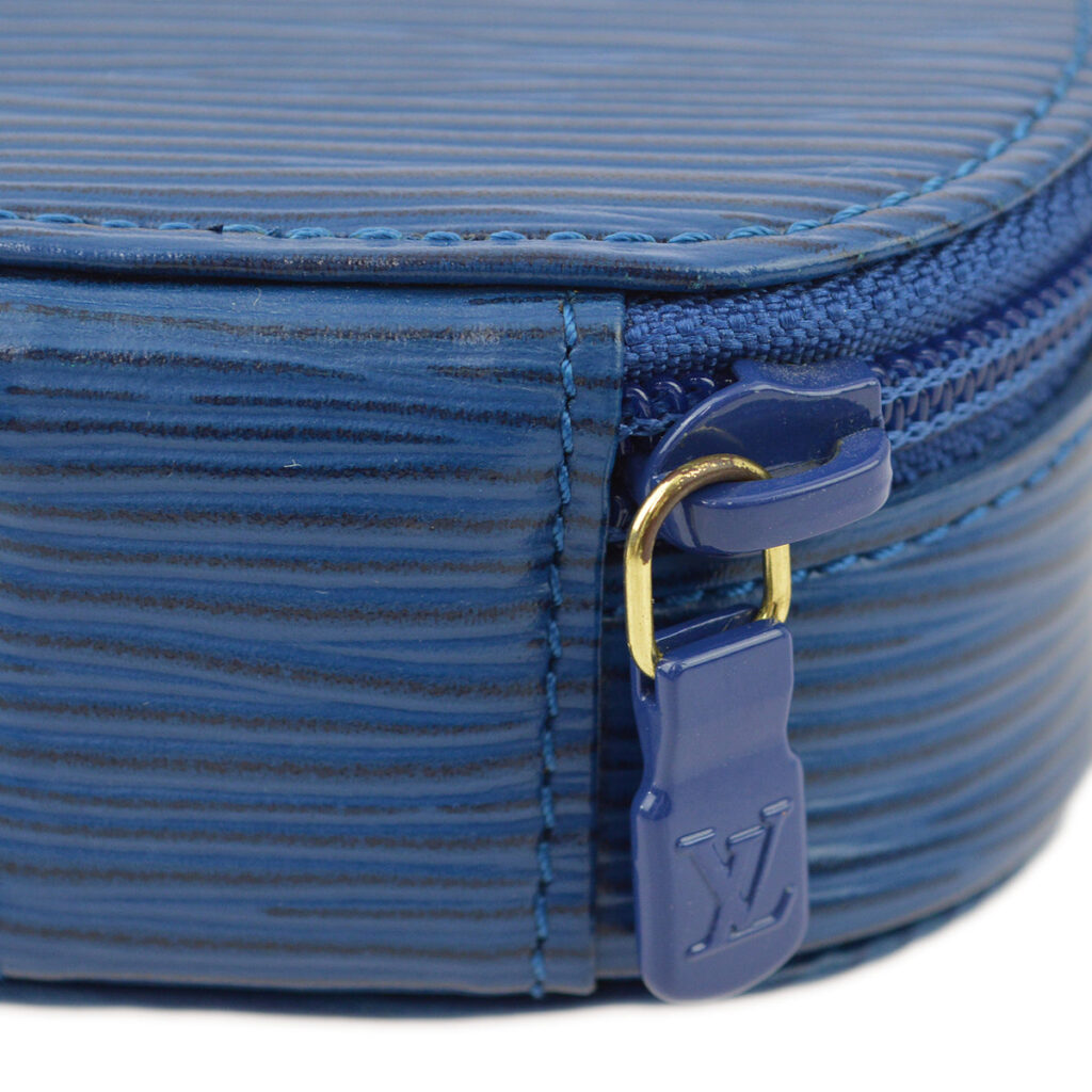Louis Vuitton Blue Epi Ecrin Bijou 8 Jewelry Case Pouch Bag