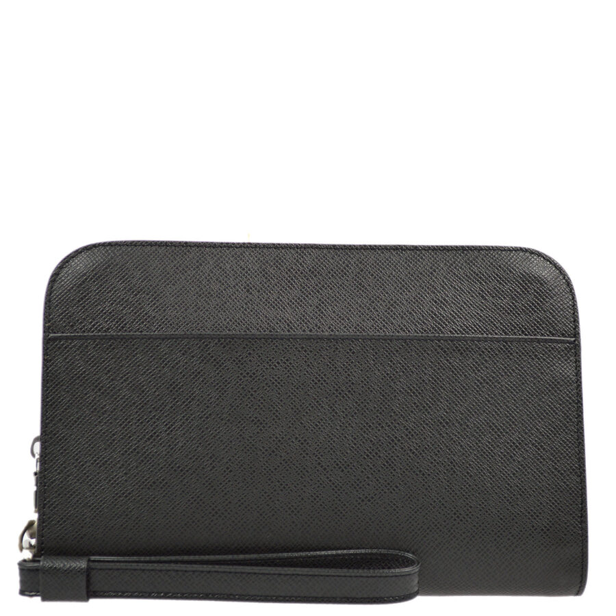 Louis Vuitton Black Taiga Baikal Clutch Handbag