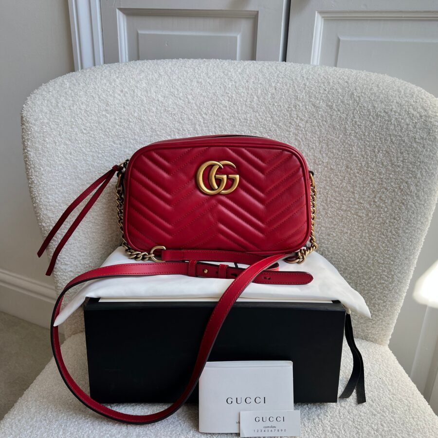 Gucci GG Red Marmont Small Shoulder Bag (RRP £1,440) | Studio Nafay