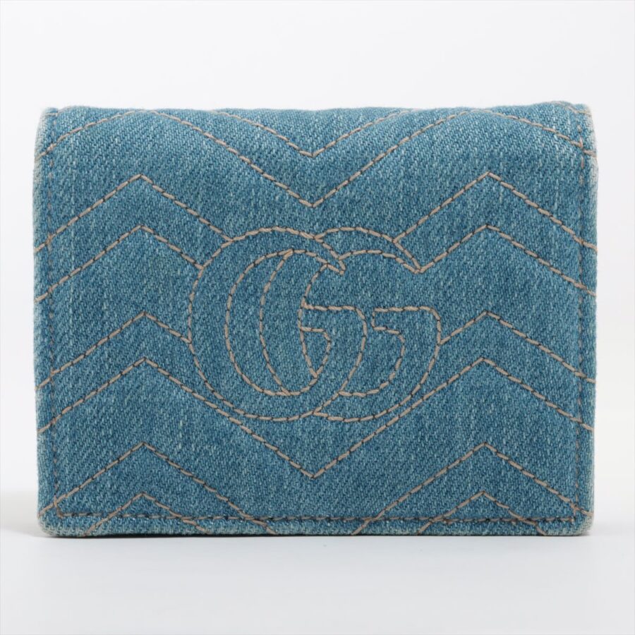 Gucci GG Marmont Denim Bi-fold Wallet | Studio Nafay