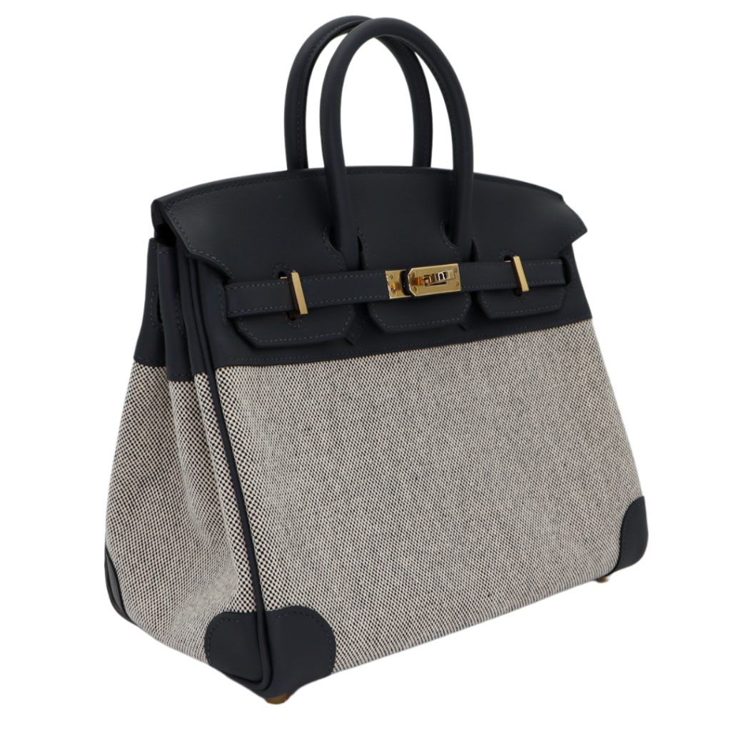 Hermes25cm Birkin Gris Misty Toile/ Swift Leather Permabrass Hardware - Product Image 2