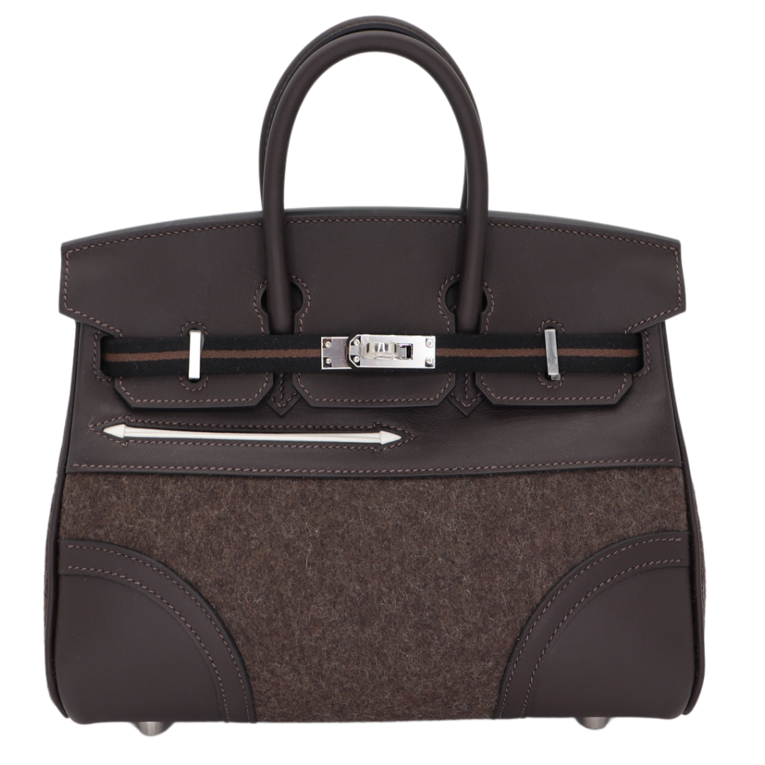 Hermes25cm Birkin Go Team Ebene Swift/ Feutre Palladium Hardware