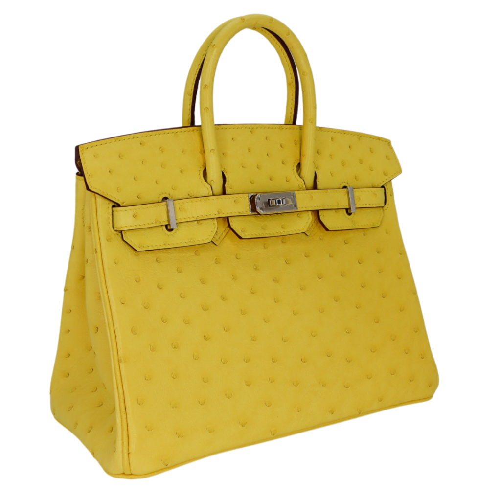 Hermes25cm Birkin Jaune Citron Ostrich Palladium Hardware - Product Image 2