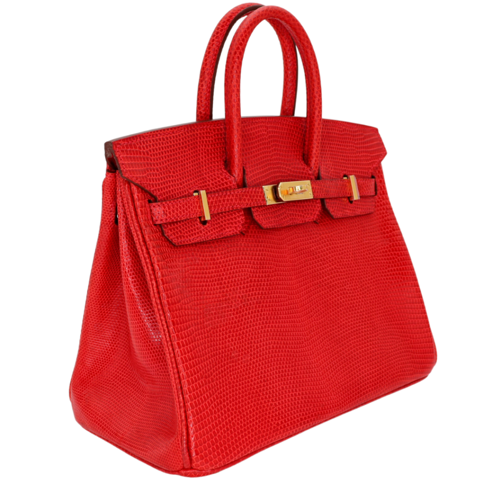 Hermes25cm Birkin Rouge Exotic Lizard Gold Hardware - Product Image 2