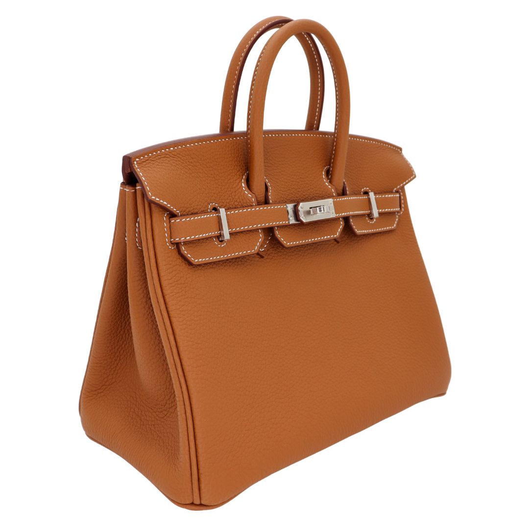 Hermes25cm Birkin Gold Togo Leather Palladium Hardware