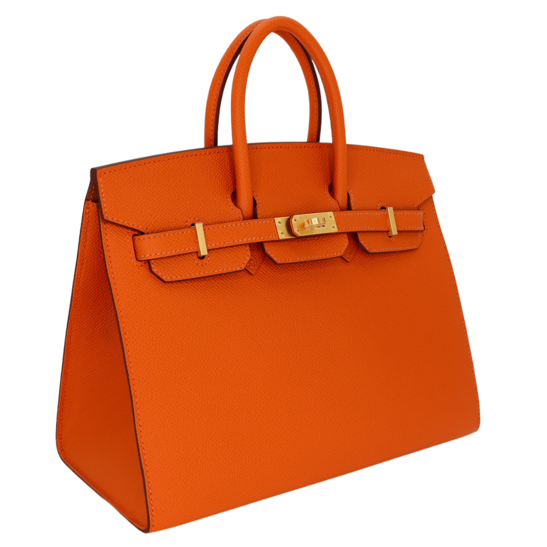 Hermes25cm Birkin HSS Sellier Orange/ Gold Epsom Leather BrushedGold Hardware