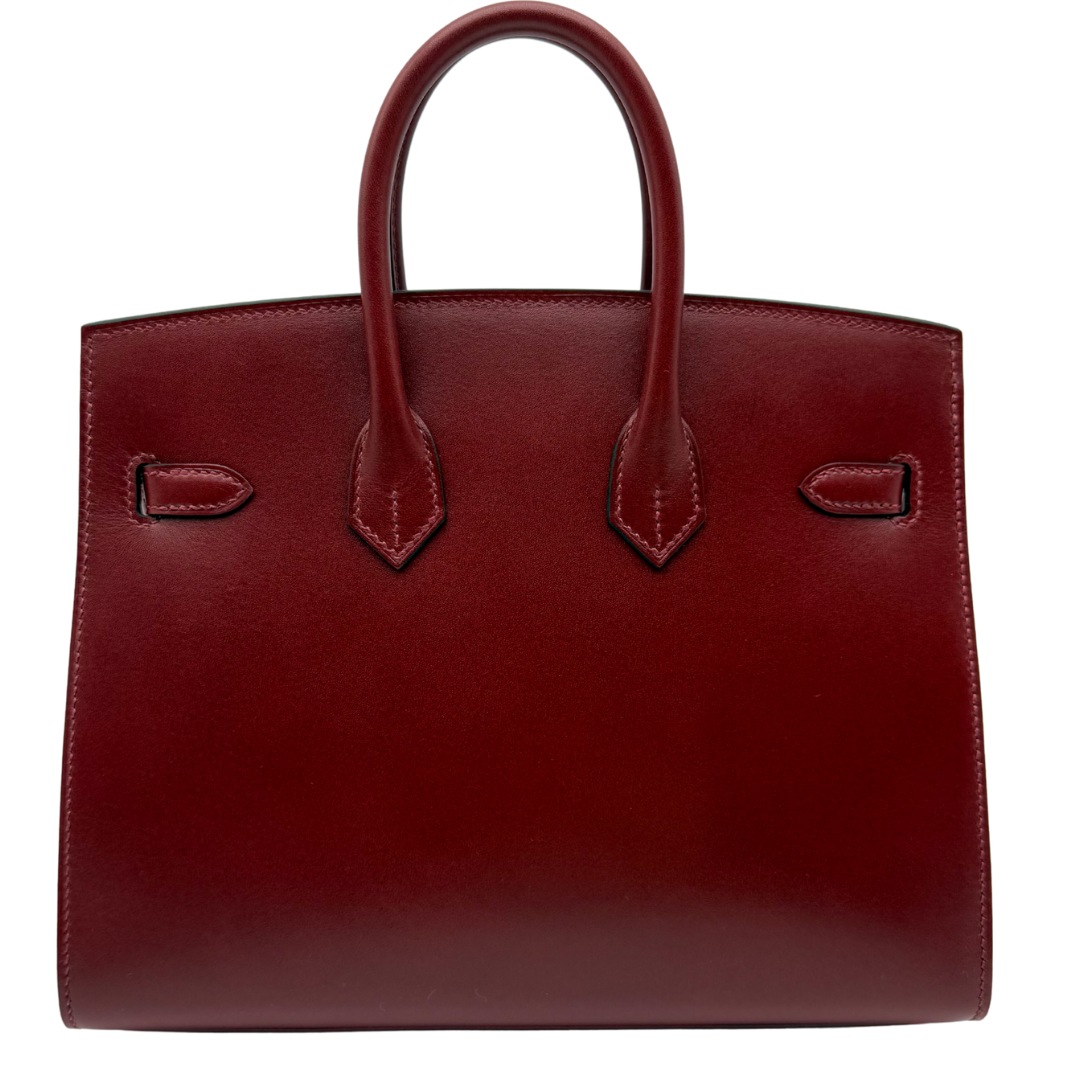 Hermes25cm Birkin Sellier Rouge H Box Calf Leather Gold Hardware