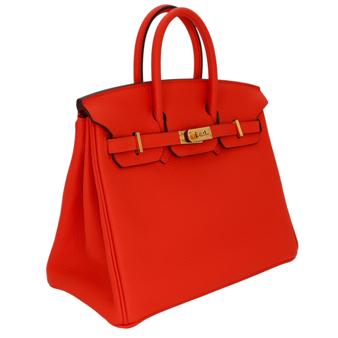 Hermes25cm Birkin Feu Togo Leather Gold Hardware
