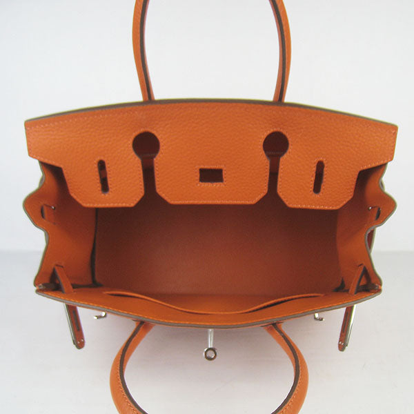 Hermes Birkin 30cm Togo Leather Handbags Orange Silver | Studio Nafay