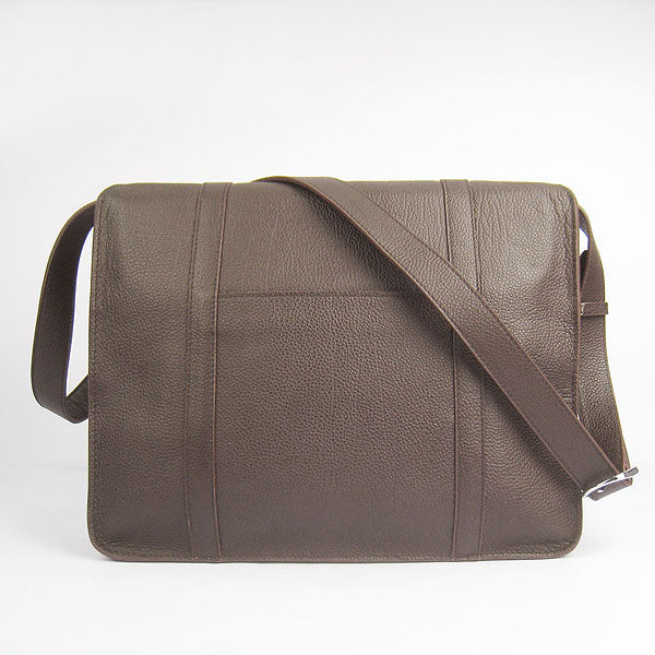 Luxury Hermes Steve Lambskin Coffee Handbag | Studio Nafay