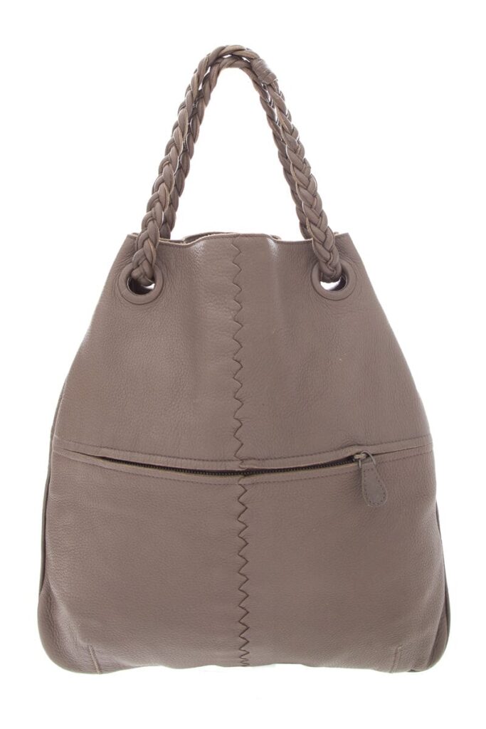 Bottega Veneta Grey Leather Tote Handbag - Product Image 2