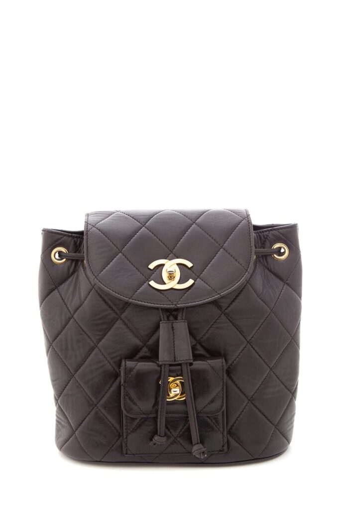 Chanel Black Lambskin Quilted Drawstring Backpack - Product Image 2