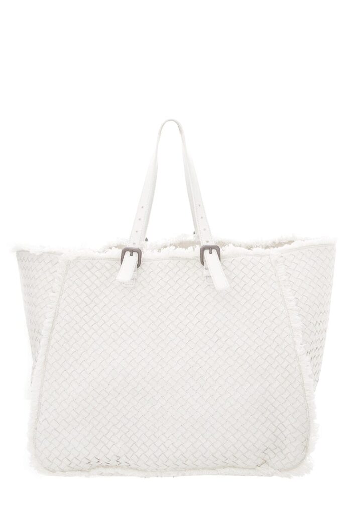 Bottega Veneta White Intrecciato Fringe Tote - Product Image 2