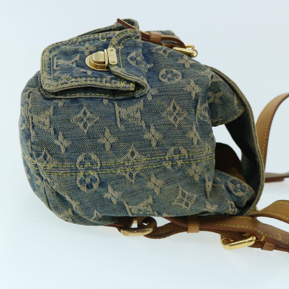 LOUIS VUITTON Monogram Denim Sac A Dos PM Backpack Blue LV 32418