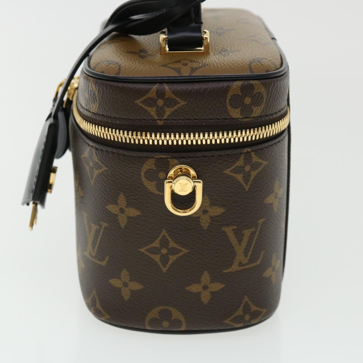 LOUIS VUITTON Monogram Reverse Vanity NVPM Hand Bag 2way LV 32451A
