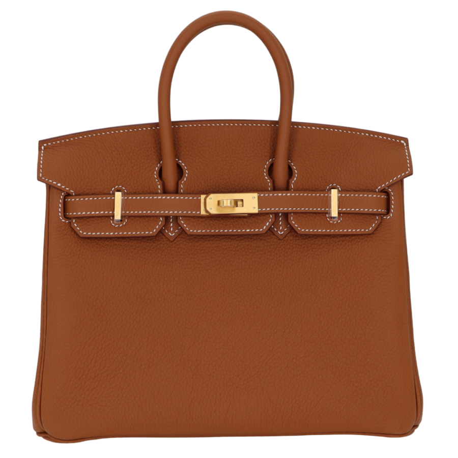 Hermes25cm Birkin Gold Togo Leather Brushed Gold Hardware | Studio Nafay