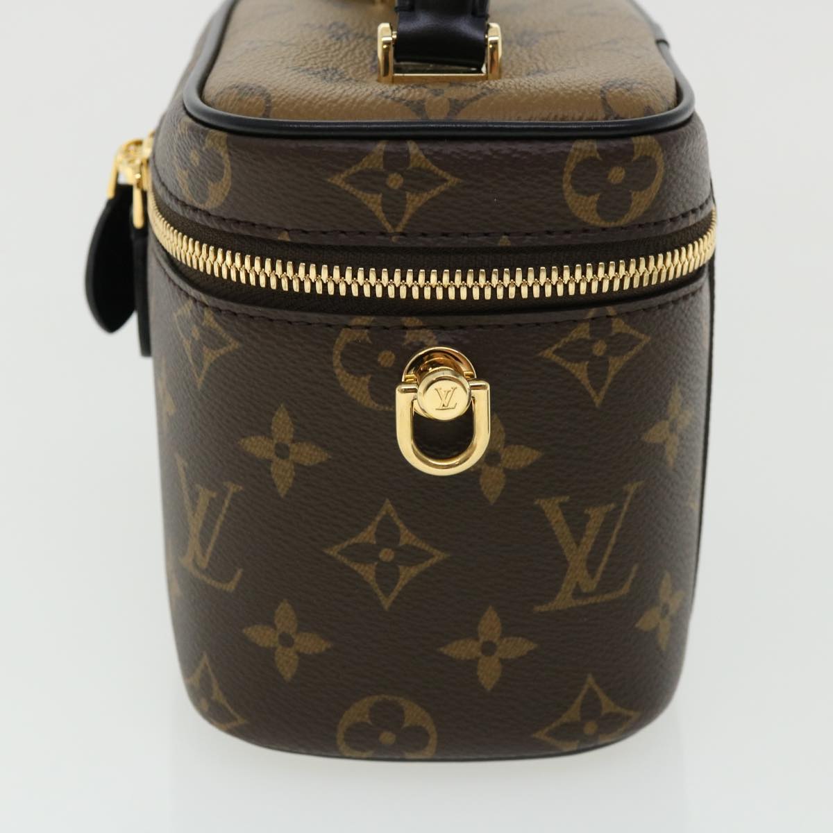 LOUIS VUITTON Monogram Reverse Vanity NVPM Hand Bag 2way LV 33160A