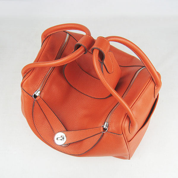 Luxury Hermes Lindy 34cm handbag 6208 orange Silver | Studio Nafay