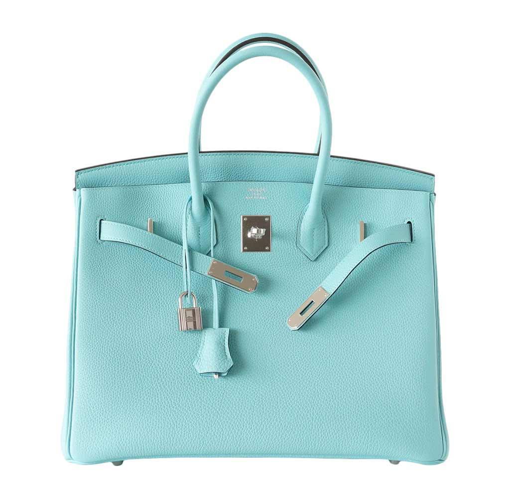 HermesBirkin 35 Blue Atoll Bag PHW