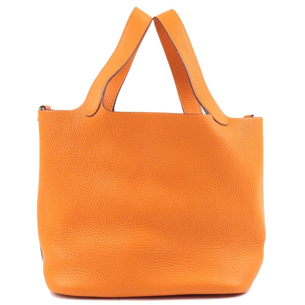 Luxury Hermes Taurillon Clemence Picotin MM Hand Bag H Stamped Orange - Product Image 2