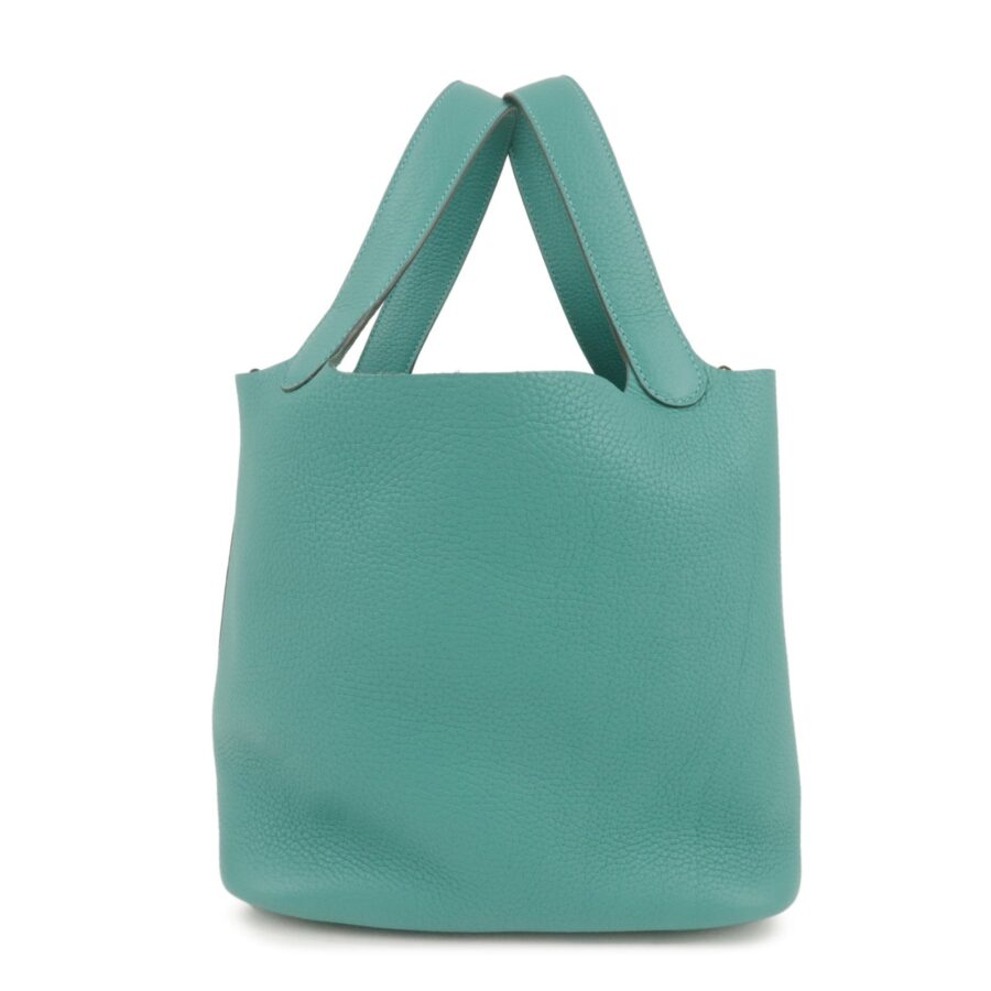 Luxury Hermes Taurillon Clemence Picotin Lock MM Hand Bag Vert Verone | Studio Nafay