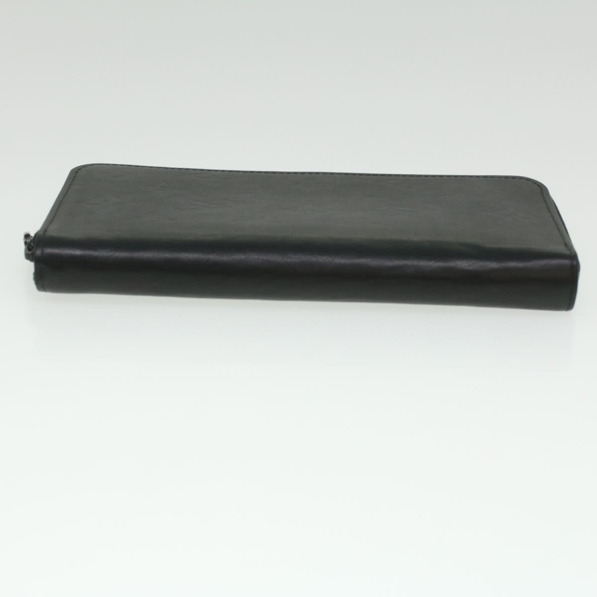 LOUIS VUITTON Monogram Shadow Zippy Wallet Vertical Black LV Auth 36694