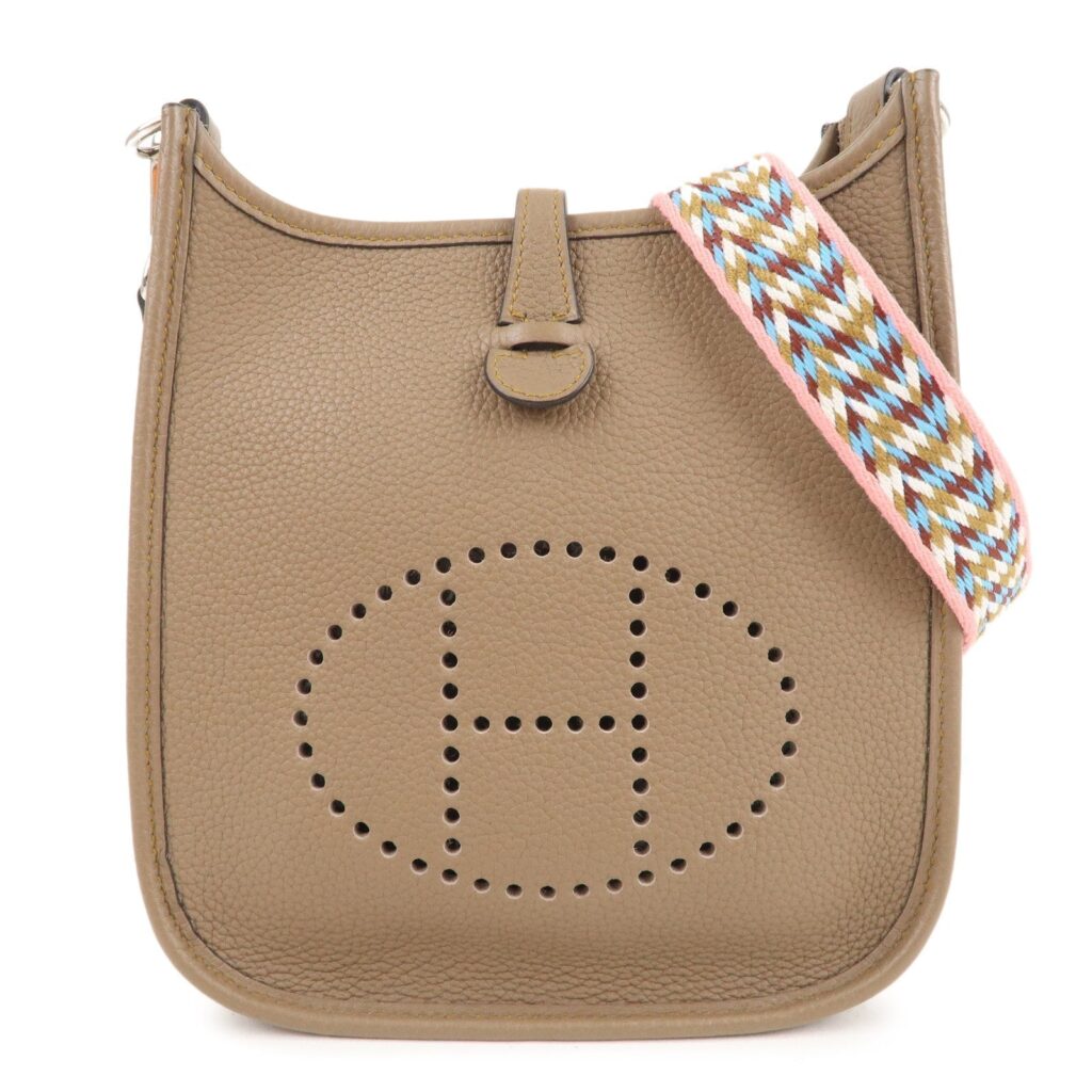 Luxury Hermes Taurillon Clemence Evelyne TPM Shoulder Bag Etoupe Brown - Product Image 2