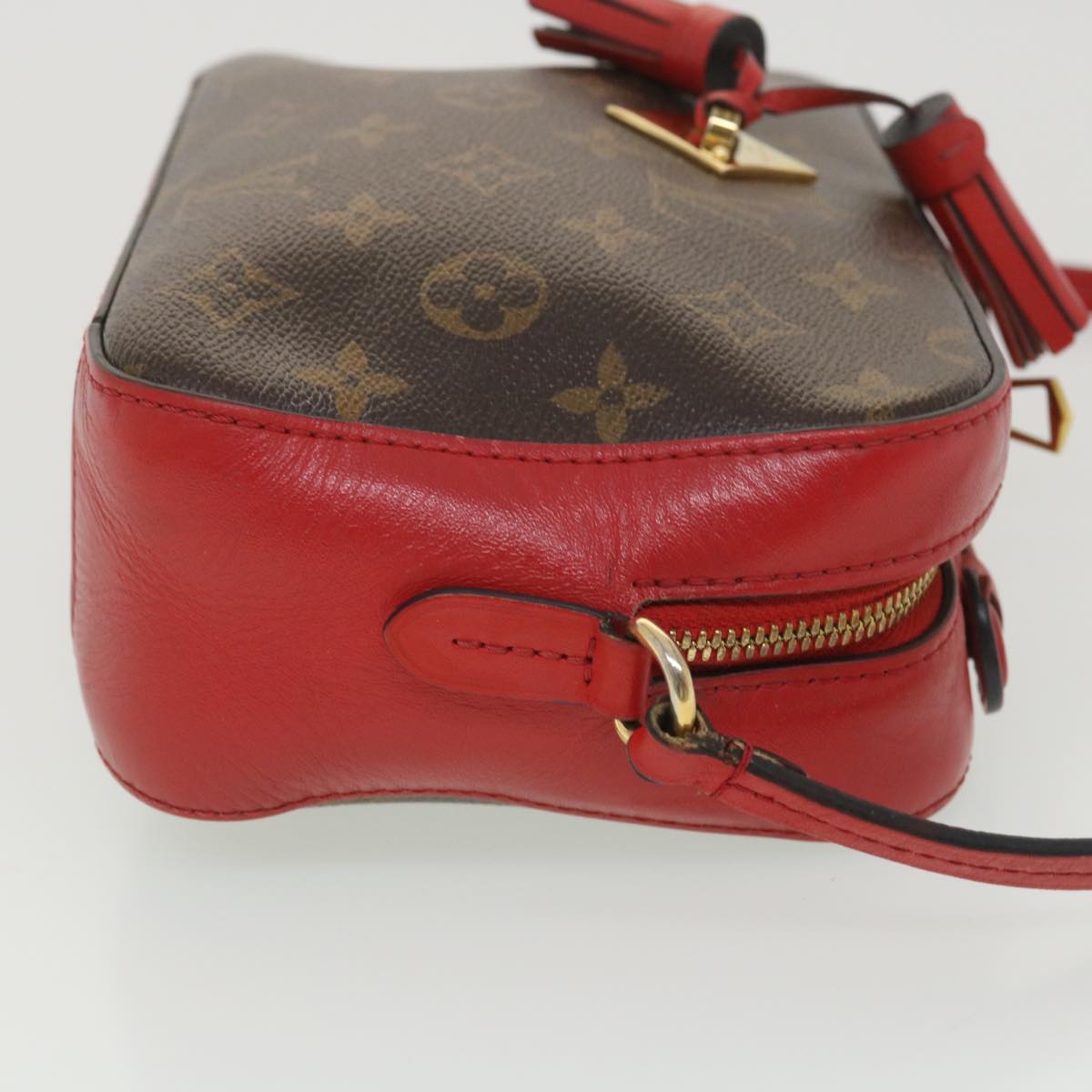 LOUIS VUITTON Monogram Saintonge Shoulder Bag Red LV Auth 38215