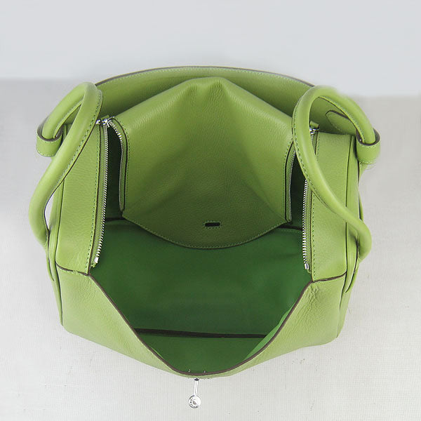 Luxury Hermes Lindy 34cm handbag 6208 green Silver | Studio Nafay