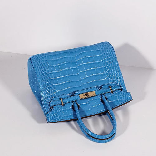 Hermes Birkin 30cm Crocodile Leather Bag With Strap Blue Gold | Studio Nafay