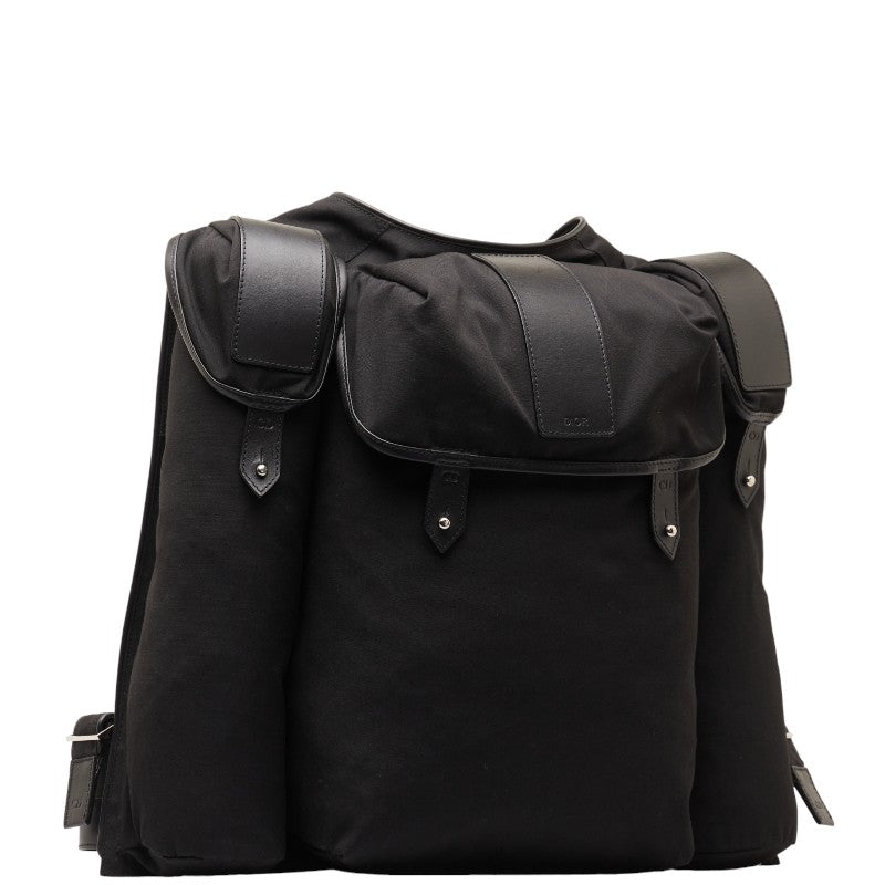 Dior Rucksack Backpack Black Silver Nylon Leather Men Dior Rucksack