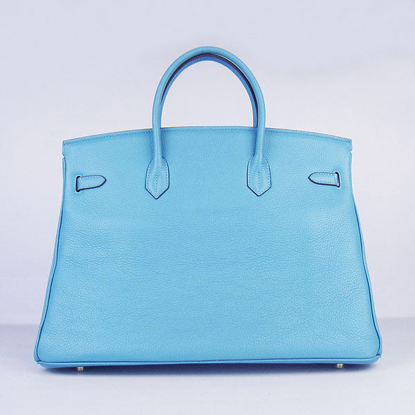 Hermes Birkin 35cm Togo Leather Handbags 6099 Light Blue Golden | Studio Nafay