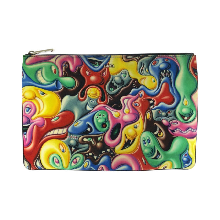 Dior Nylon Kenny Scharf Graphic Clutch Bag | Studio Nafay