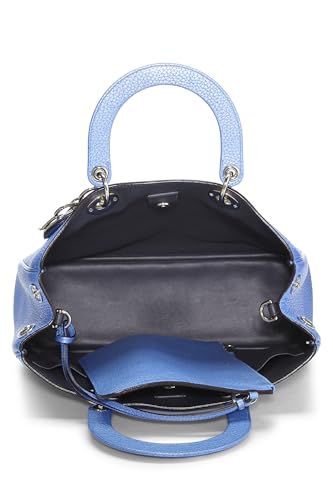 Dior, Blue Metallic Leather Diorissimo Medium, Blue | Studio Nafay