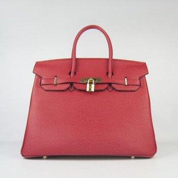 Hermes Birkin 35cm Togo Leather Handbags Red Golden | Studio Nafay