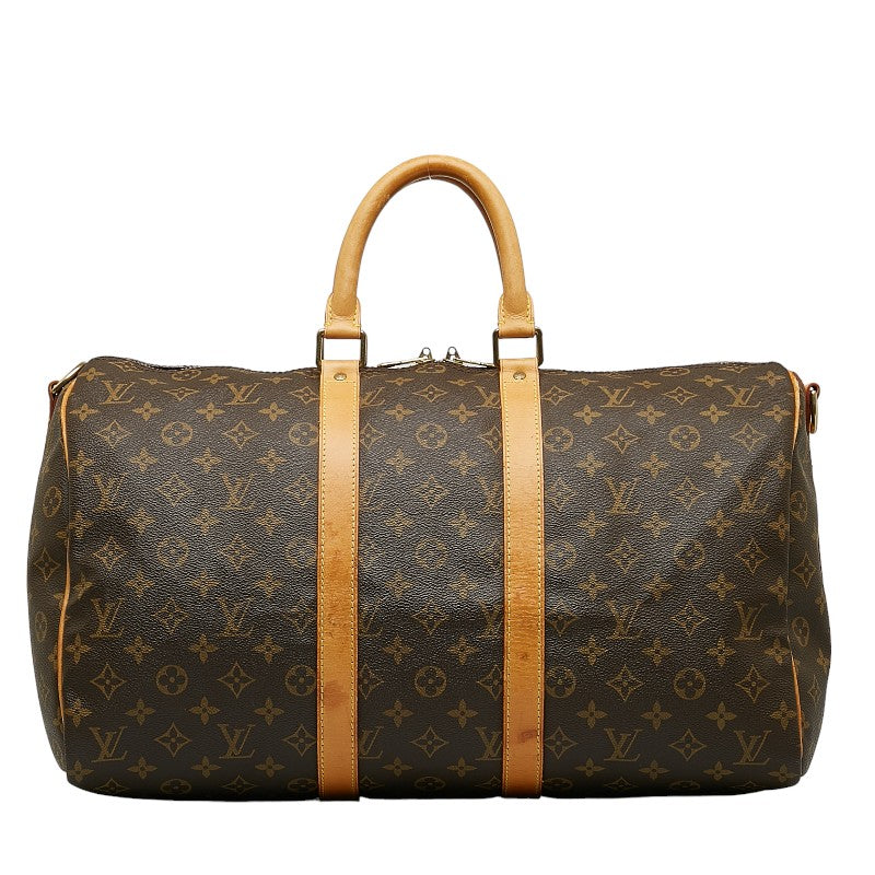 Louis Vuitton Monogram Keepall Bandrier 45 Boston Bag Handbag Shoulder Bag 2WAY Brown PVC Leather Louis Vuitton