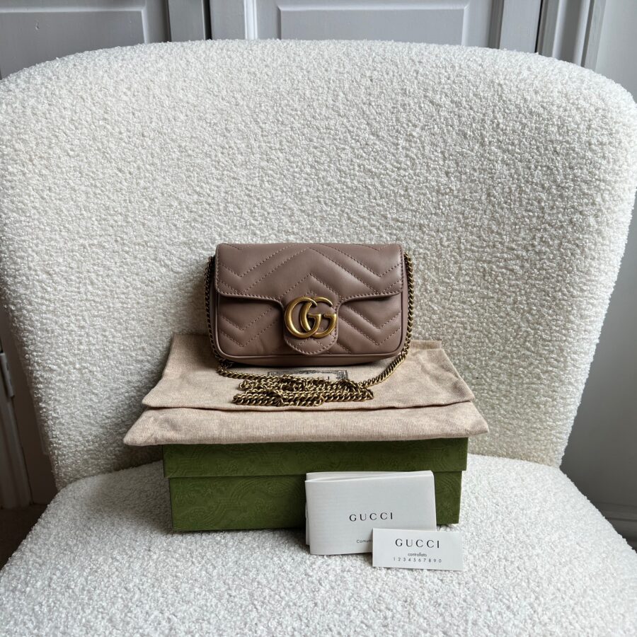 Gucci GG Dusty Pink Marmont Super Mini Shoulder Bag (RRP £1080) | Studio Nafay