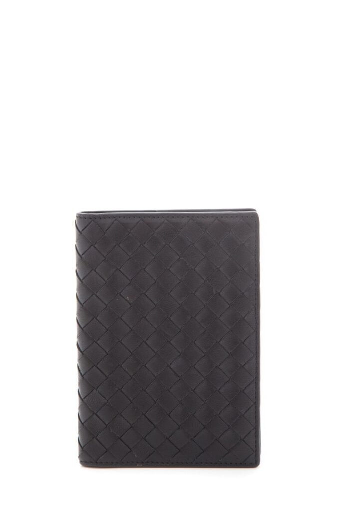Bottega Veneta Black Woven Intrecciato Passport Holder - Product Image 2
