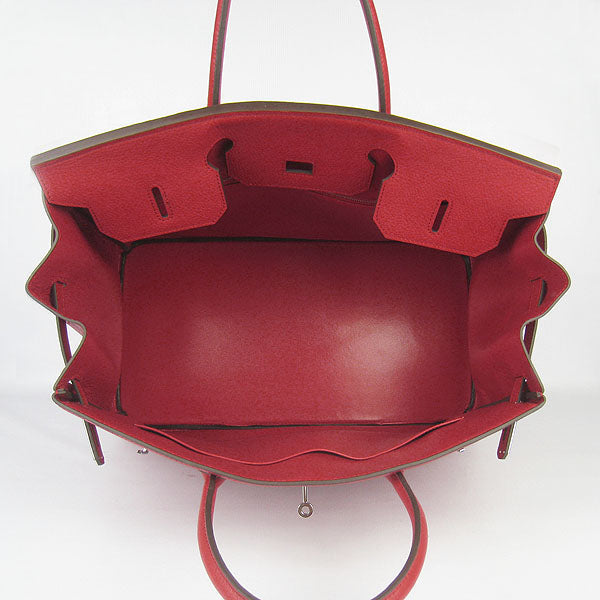 Hermes Birkin 35CM Togo Leather Handbags 6099 red silver | Studio Nafay