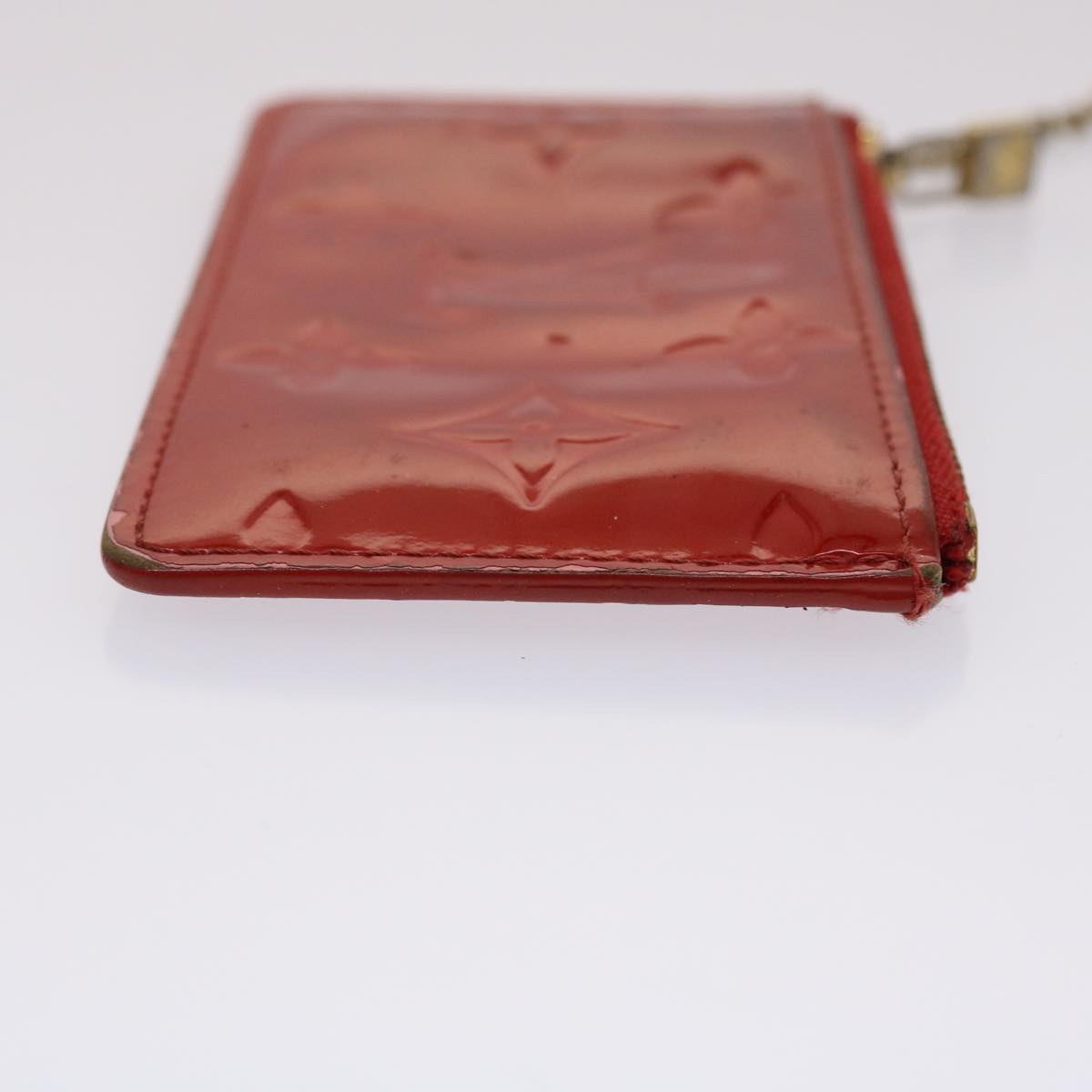 LOUIS VUITTON Monogram Vernis Pochette Cles Coin Purse Red LV Auth 46872