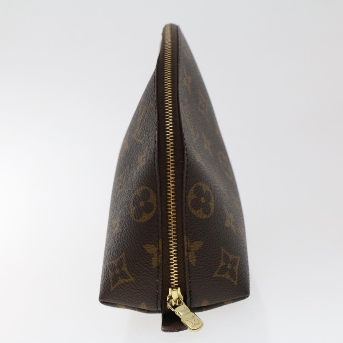 LOUIS VUITTON Monogram Trousse Demi Ronde Cosmetic Pouch LV Auth 49972