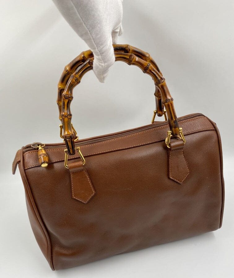 Gucci Brown Boston with Bamboo Handles | Studio Nafay