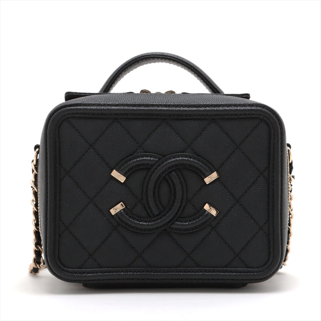 Chanel CC Filigree Caviar S 2WAY Shoulder Bag Black G 29th - Product Image 2