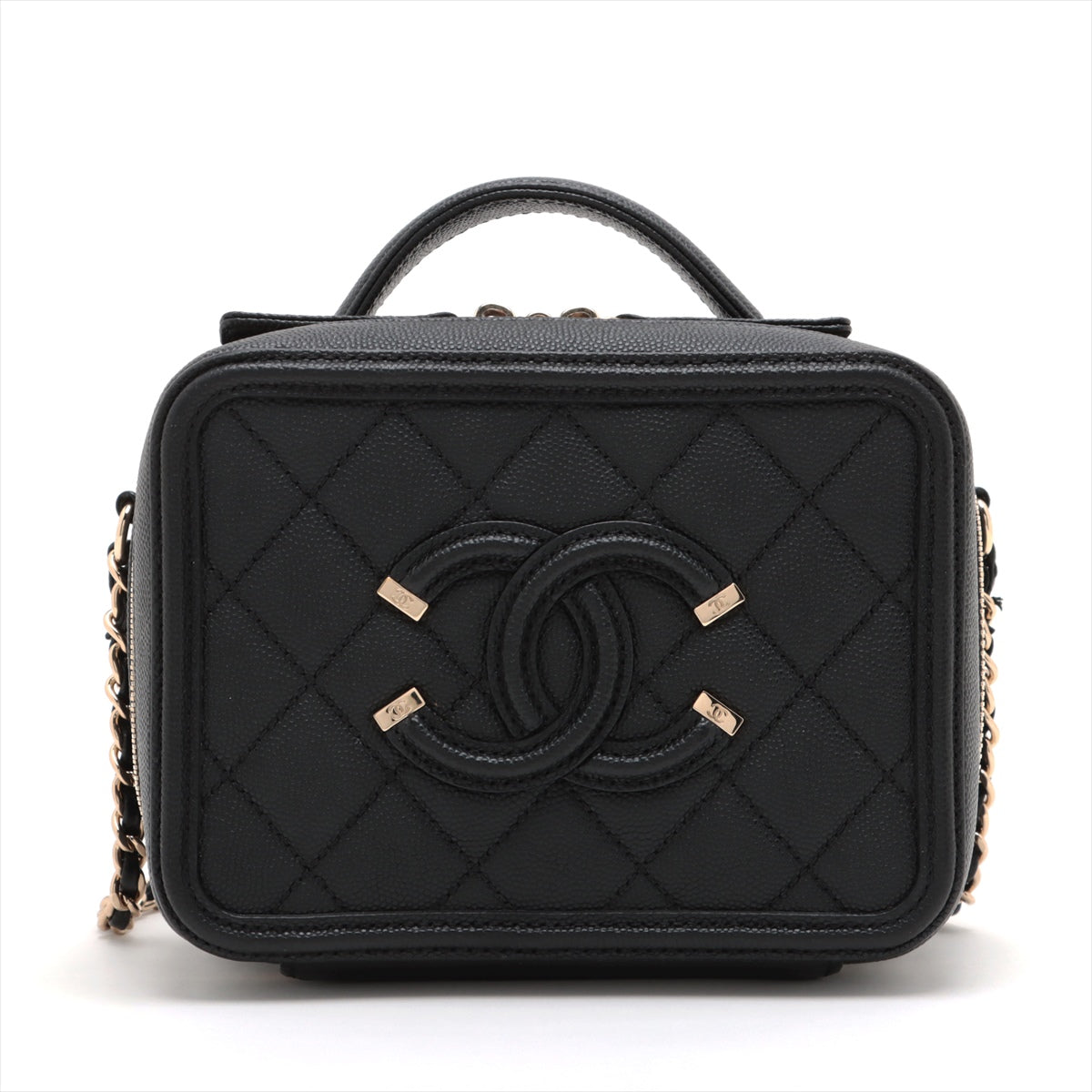 Chanel CC Filigree Caviar S 2WAY Shoulder Bag Black G 29th