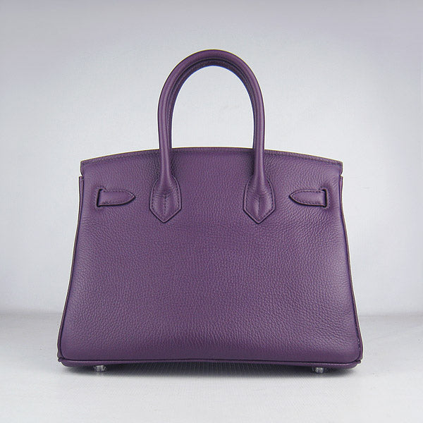 Hermes Birkin 30cm Togo Leather Handbags Purple Silver | Studio Nafay