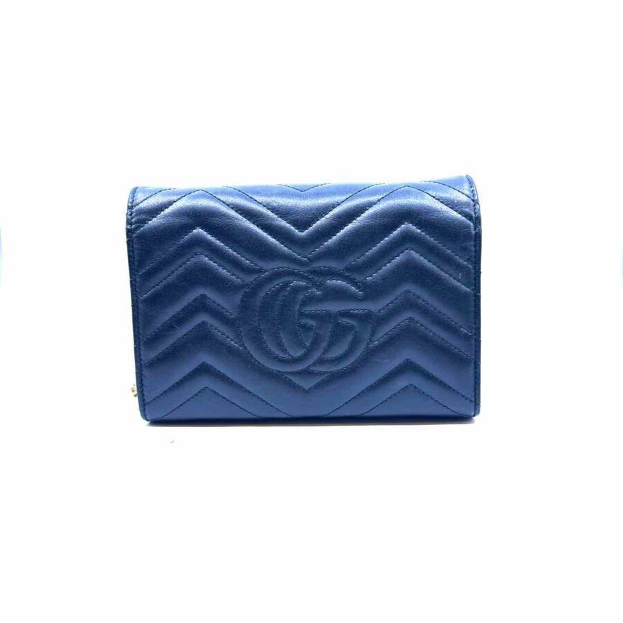 GUCCI GG Marmont wallet on chain Black Leather Quilted Handbag | Studio Nafay