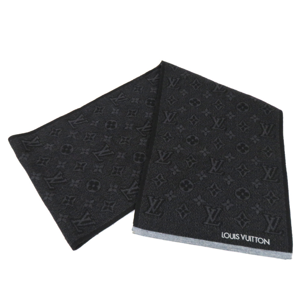 Louis Vuitton Black Gr Wool Small Black Gray Wave