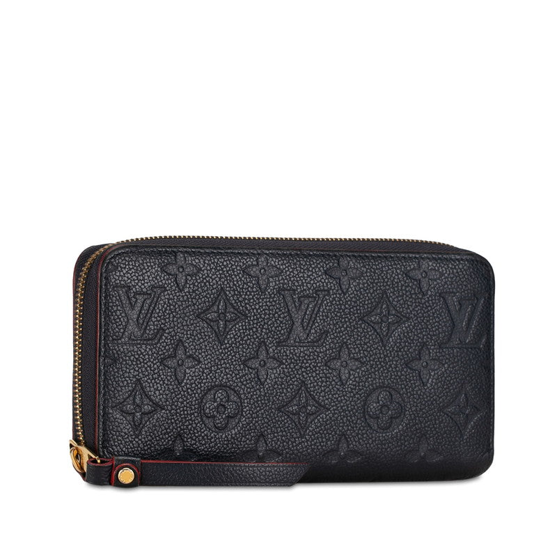 Louis Vuitton Monogram Implant Zippie Wallet Roundfassner Long Wallet Marine Rouge Naïve Red Leather Louis Vuitton