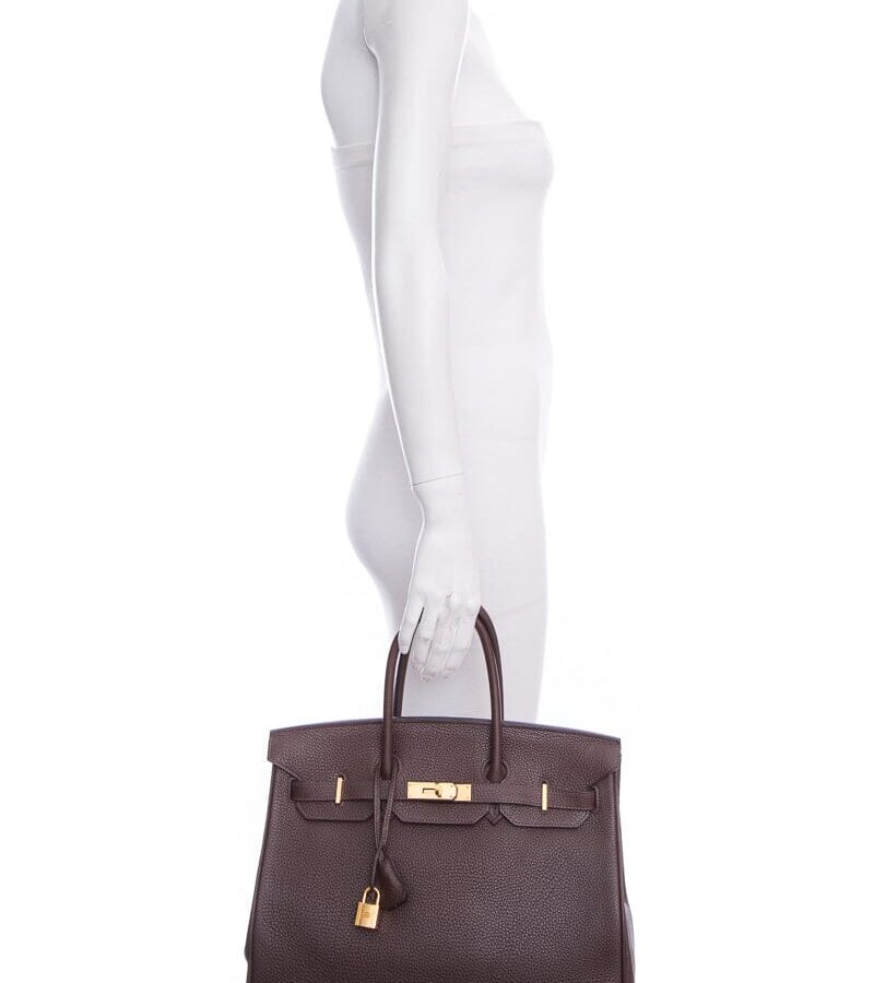HermesChocolate 35 CM Birkin Handbag | Studio Nafay