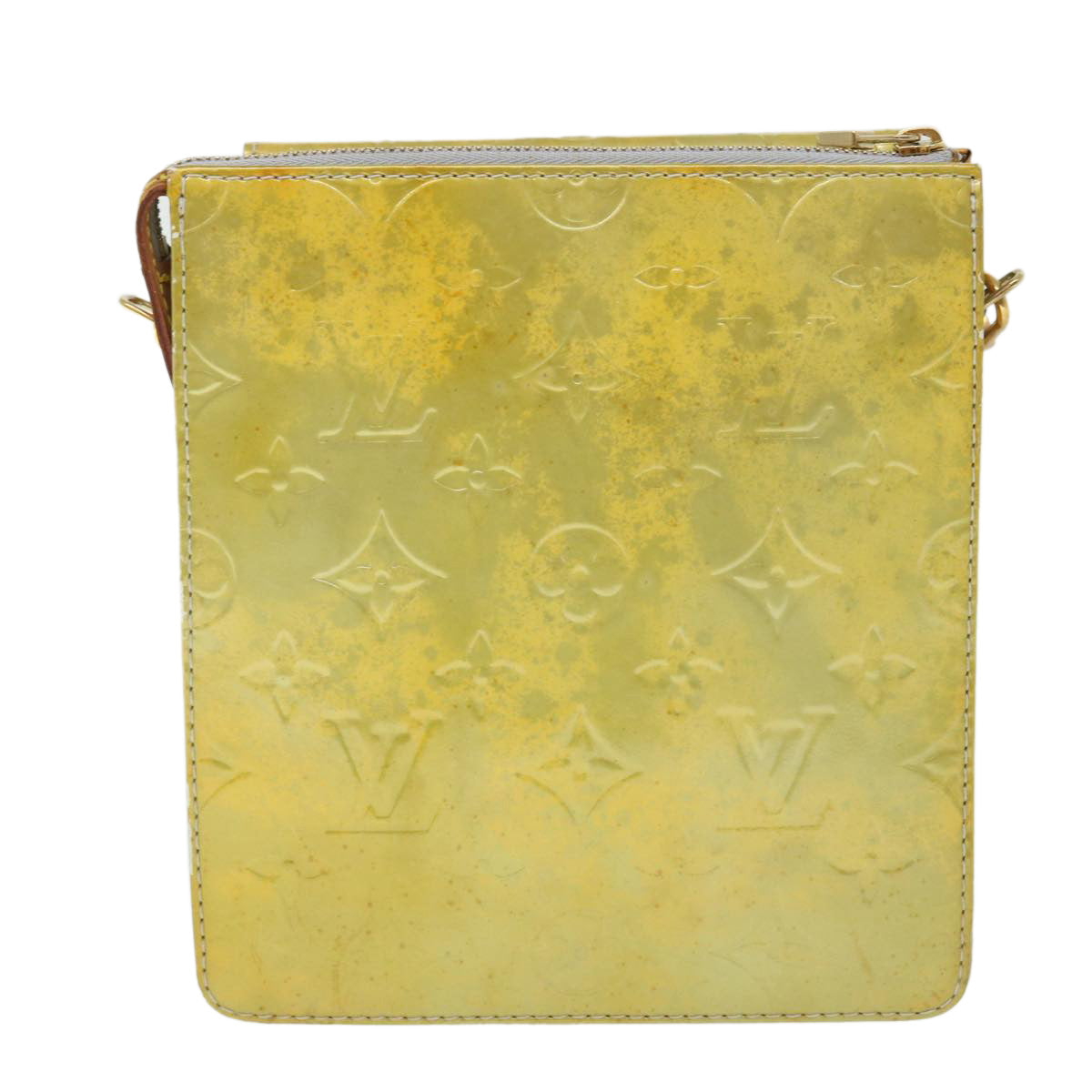 LOUIS VUITTON Monogram Vernis Motto Accessory Pouch Gris LV Auth 52691